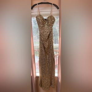 Gorgeous floor length La Femme gown. Size 6, adjusted to fit size 4.